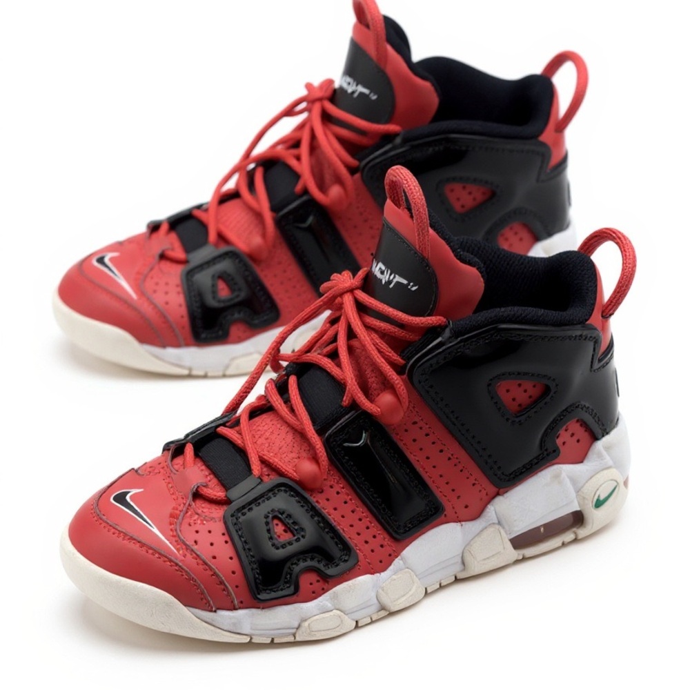 Nike Air More Uptempo Kids 6Y Red Black Basketball Sneakers Women 7.5